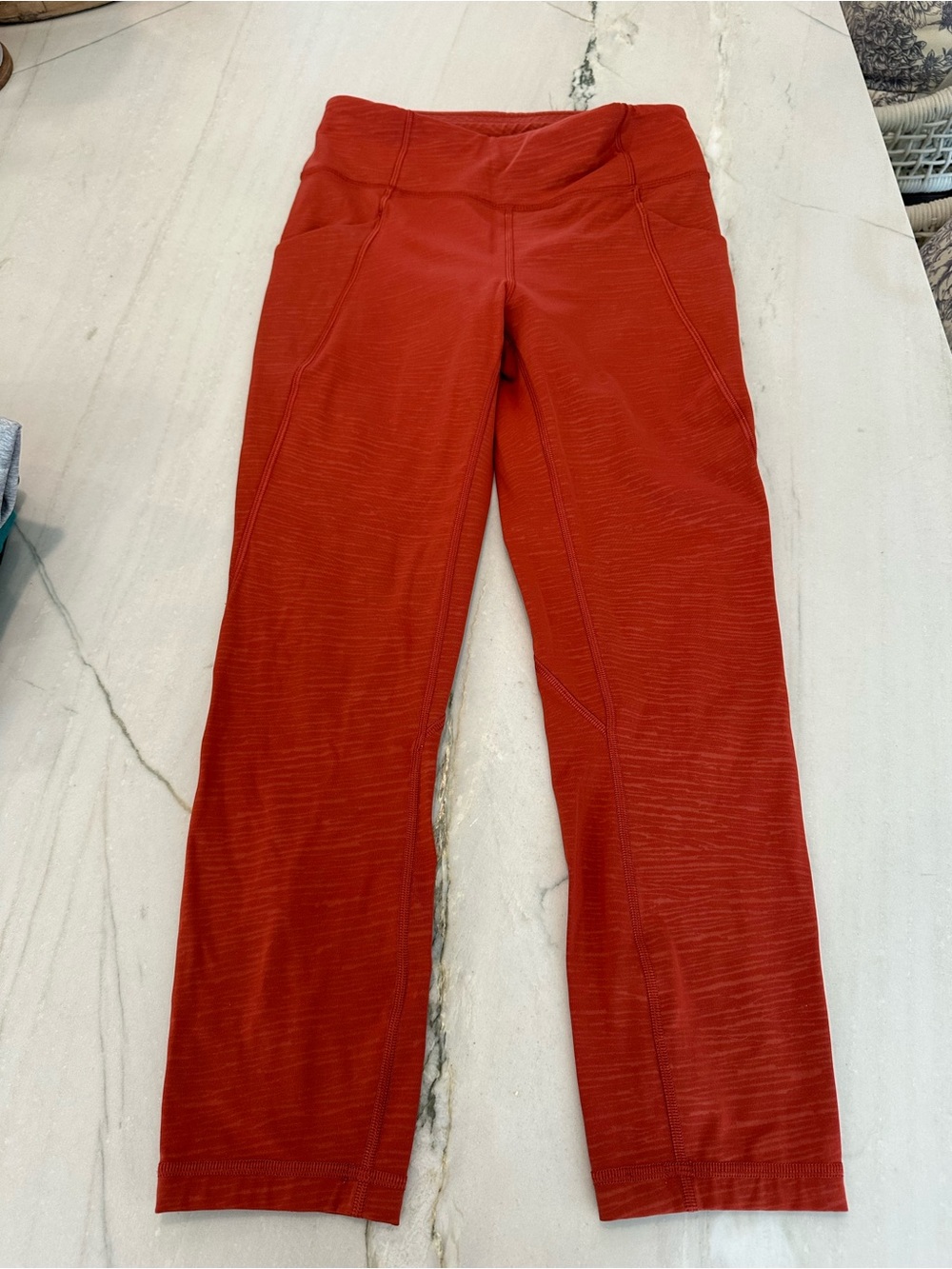 Lululemon Power Thru High Rise Tight 25" pumpkin spice Leggings Womens Size 6